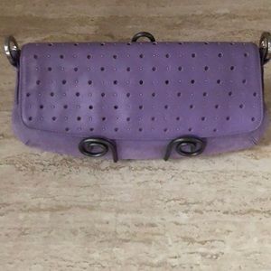 Ann Taylor Lavender Suede and Leather Purse
